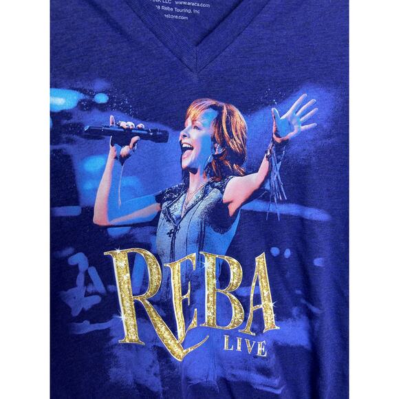 Reba McEntire Band Tee Size Large Fitted V Neck Women Concert Country - Picture 2 of 6